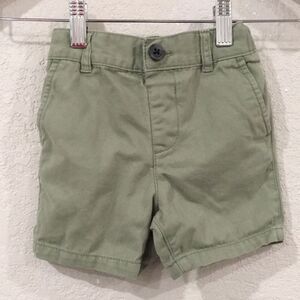 The Children's Place Baby Boys 12-18M Shorts Green Flat Front Chino 100% Cotton‎